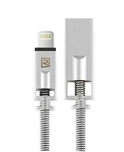 Remax RC-056i Lightning Super-Fast Charging and Data Metal Cable - 1 Meter-Silver