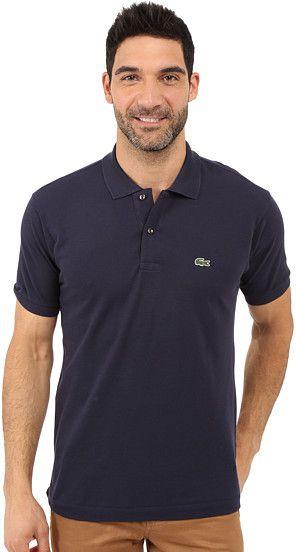 Lacoste Navy Blue Cotton Shirt Neck Polo For Men