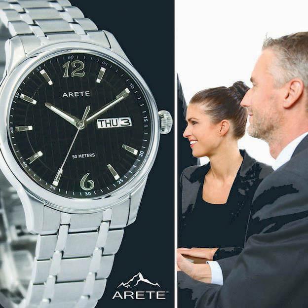 ARETE Gents Stainless Steel Quartz Watch - A101G-121S (Silver)