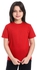 Kady Red Short Sleeves Slip On Girls T-Shirt