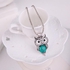 3 Pcs Women's Jewelry Set Retro Green Owl Shaped Rhinestone Inlay Earring Bracelet Necklace Accessory