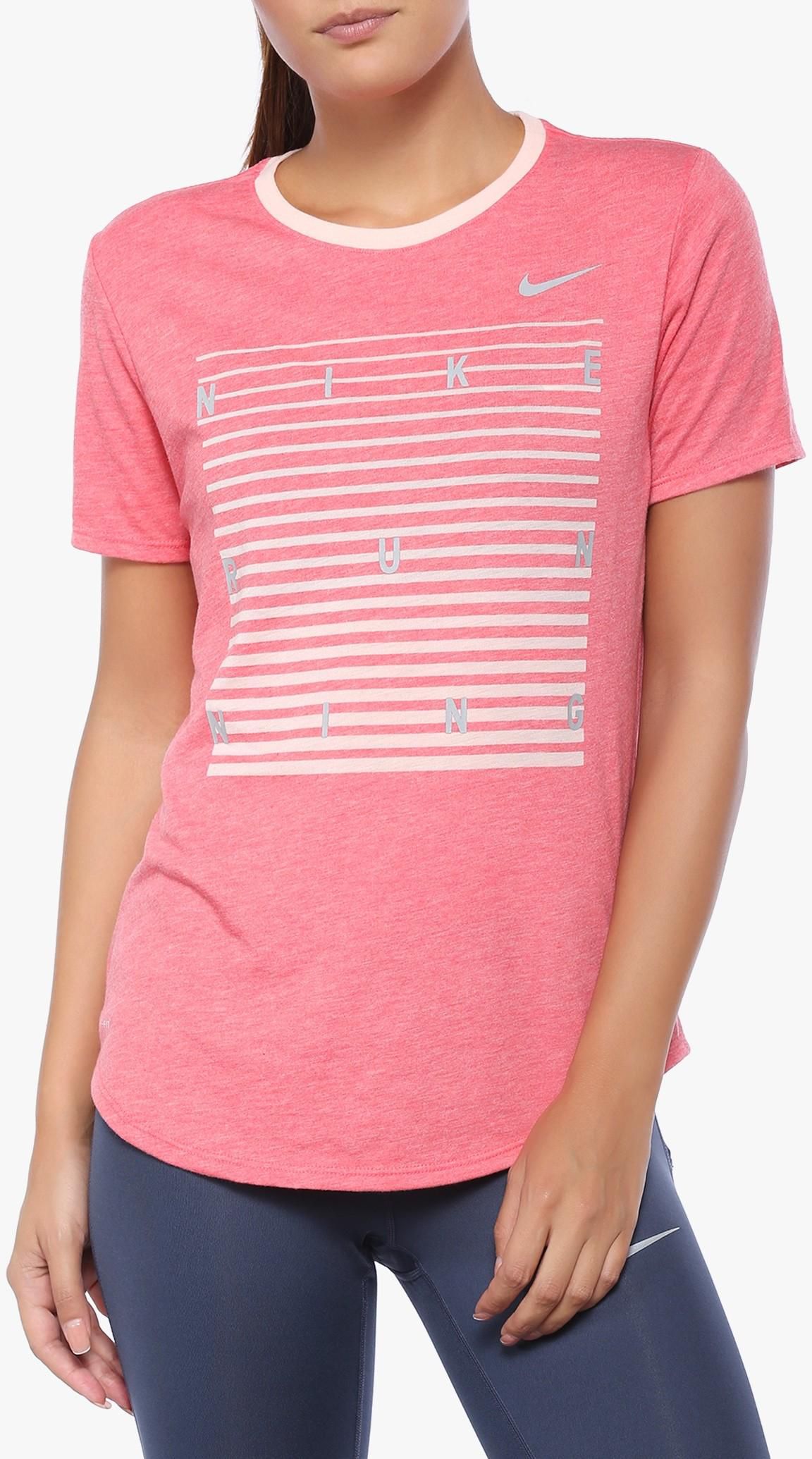 Pink Printed Dry Running T-shirt