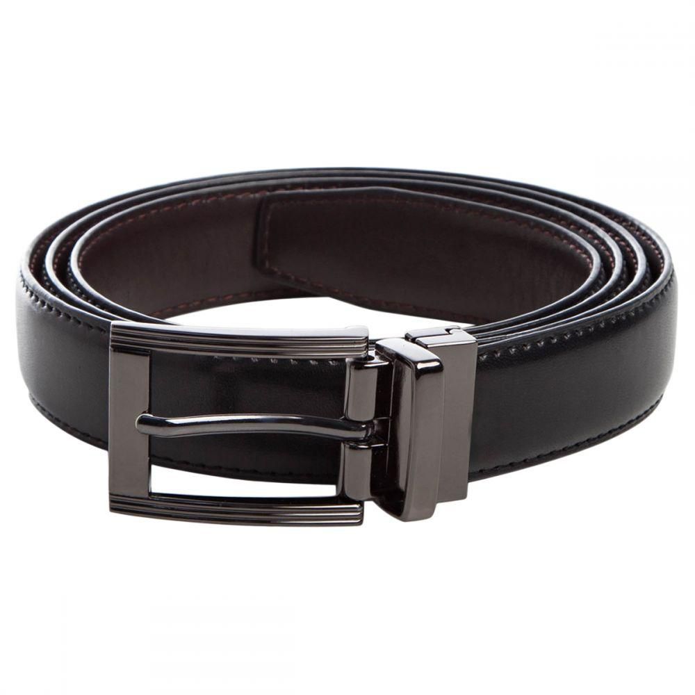 Paolo Giardini LHO-10 46" Reversible - Buckled Belts for Men - Leather, Black/Brown, Free Size