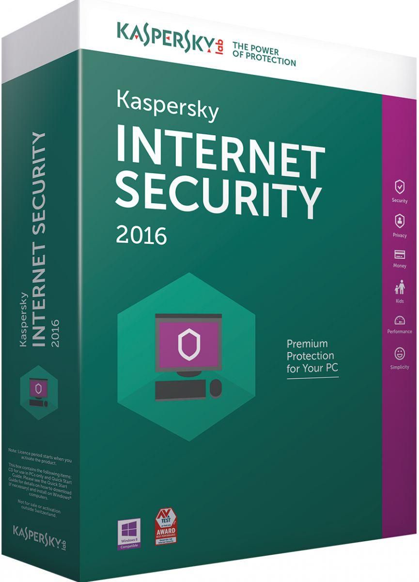 Kaspersky Internet Security 2016 (1 Year, 1 User   1 Addtional User)