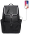حقيبة ظهر للابتوب مضادة للماء ومزودة بمنفذ USB ومناسبة للسفر والأعمال أسود