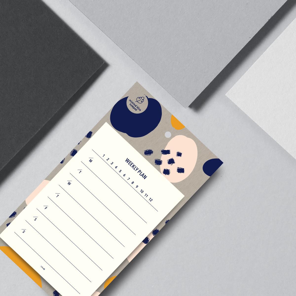 Vive Minimalist Blue Weekly Planner Notepad