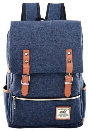 Canvas Backpack Blue/Brown/Black
