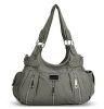 Scarleton 3 Front Zipper Washed Shoulder Bag H129224 - Ash