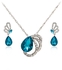 Mysmar White Gold Plated Light Blue Crystal Jewelry Set [MM310]