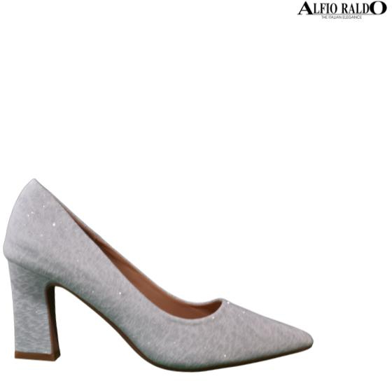 Alfio Raldo di Classe Pointed Toe Chunky Heels Shoes (Silver)