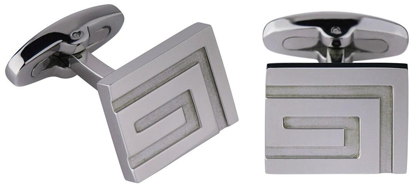 Guy Laroche Stainless Steel Cufflinks for Men, Silver, 4TR405A