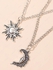 Fashion Sun Moon Layered Pendant Necklace