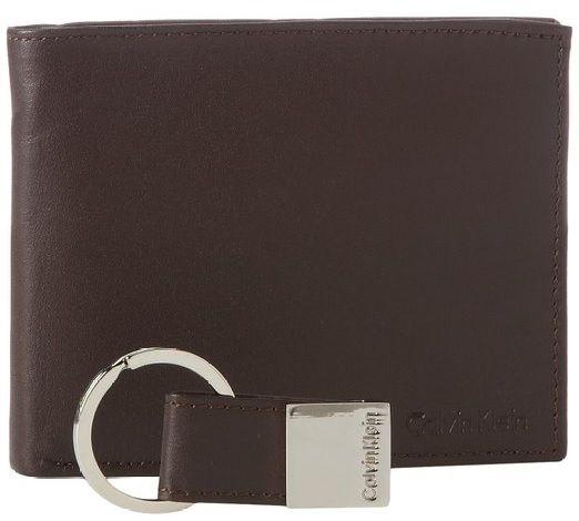 Calvin Klein Leather Men's Wallet Bookfold, Brown-7998036479