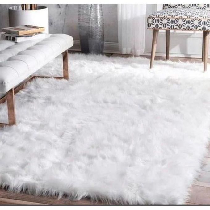VIP White Fluffy Soft Faux Sheepskin Fur Rug
