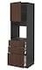 METOD / MAXIMERA High cab f oven w door/3 drawers, black/Sinarp brown, 60x60x200 cm - IKEA