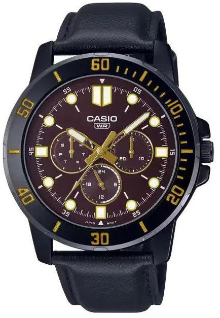 Casio Men's Leather Watch VD300BL All Black