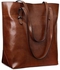 S-ZONE Vintage Genuine Leather Tote Shoulder Bag Handbag Big Large Capacity Upgraded 2.0