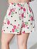 Plus Size Floral Print Belted Paperbag Shorts - 1x