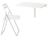NORBERG / NISSE Table and 1 chair, white/chrome-plated white, 74 cm - IKEA