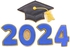 مجموعة قطاعات بسكويت التخرج لعام 2023 مكونة من 4 قطع، قبعة التخرج، رقم 2 و#0 و#3 مع كتاب وصفات، صنع في الولايات المتحدة الامريكية من قبل ان كلارك كوكي كاترز