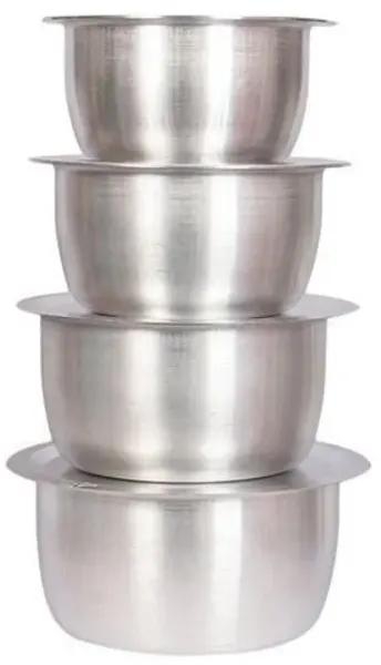 Classic Kitchenware 8 Pcs Set Of Stainless Aluminium Sufuria No 1.4 With Lids Silver M