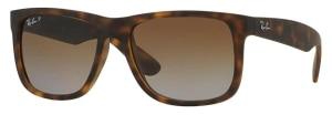 Ray-Ban Justin Classic Polarized Square Sunglasses RB4165 865/T5 55 Brown