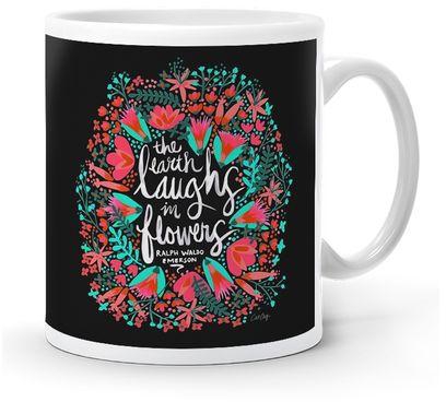 T-Shirt Factory The Earth Laughs in Flowers Mug - White