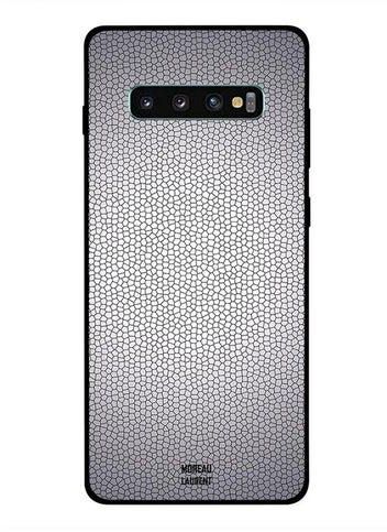 Protective Case Cover For Samsung Galaxy S10 Plus Cracks Grey Pattern