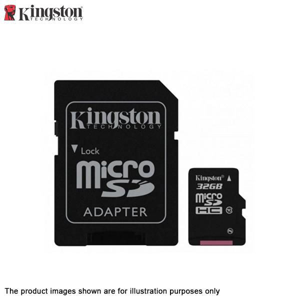 Kingston 32GB microSDHC Class 10 UHS-I 80MB/s R MicroSD Card with Free Adapter SDC10G2/32GBFR