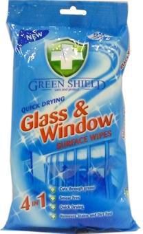 Green Shield Glass & Window Wipes - 50's