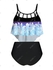 Cut Out Overlay Floral Ombre Lattice Plus Size Tankini Swimsuit - 5x