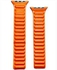 سوار جلد في بي جي لساعة ابل واتش سيريز 4 و5 و6، بحجم 42، 46 ملم - برتقالي