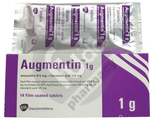 Augmentin 1 Gm 14 tablet 2 strips.