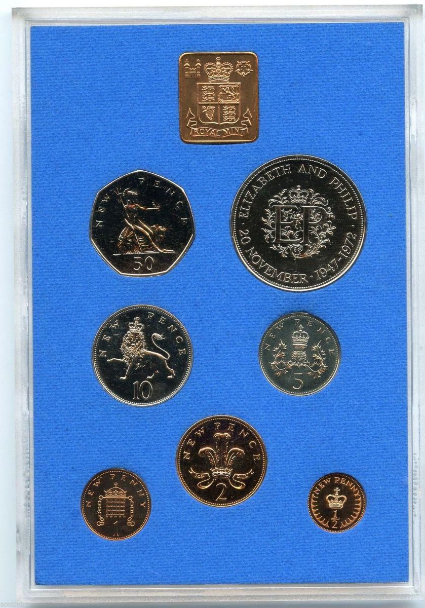 Royal Mint GB UK Proof Coins Year Set 1972