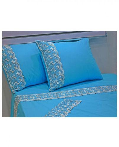 Lola Rose Cotton Bed Sheet - Royal Blue - 4 Pcs