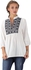 Embroidered Panel Blouse - White -TREQ