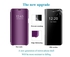 Samsung Galaxy Note 9 Mirror Protection Case Smart Clear View Standing Flip Folio Cover, Purple