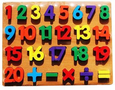 Numbers Puzzle Board Wooden Educational Baby Toddler Toy