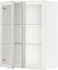 METOD Wall cabinet w shelves/2 glass drs - white/Hejsta white clear glass 80x100 cm