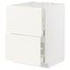 METOD / MAXIMERA Base cab f sink+2 fronts/2 drawers, white/Nickebo matt anthracite, 60x60 cm - IKEA