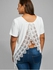 Plus Size Open Back Lace Panel Slit T-shirt