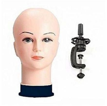 1 Piece PLASTIC MANNEQUIN HEAD WITH CLAMP FOR WIG MAKING
