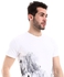 Pavone Self Patterned Round Neck Short Sleeves White & Grey T-Shirt