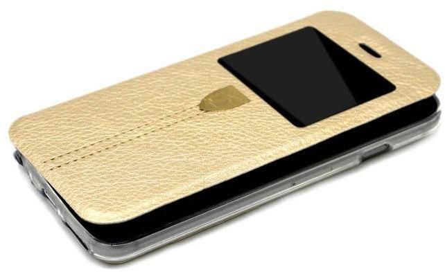 Flip cover case for Apple iphone 6 and 6S - Gold