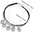 Engraved Queen Coins Beaded Choker Necklace - Black