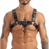 Men Leather Halter Body Chest Adjustable Belt Cage Clubwear Costume, Black