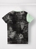 Kids Floral Graphic Print T-Shirt Faded Neon Green/Dark Grey