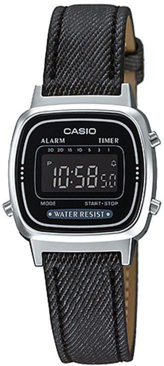 Casio LA670WL-1BDF Leather Watch - Black