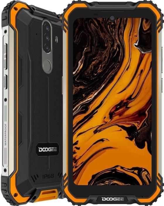 Rugged Smartphone, DOOGEE S58 Pro Android 10, 6GB+ 64GB, 16MP + 16MP Triple Cameras, 5180mAh Battery, 5.71 inches HD+, IP68 Waterproof Mobile Phone, 4G Dual SIM, NFC/GPS, UK Version - Orange