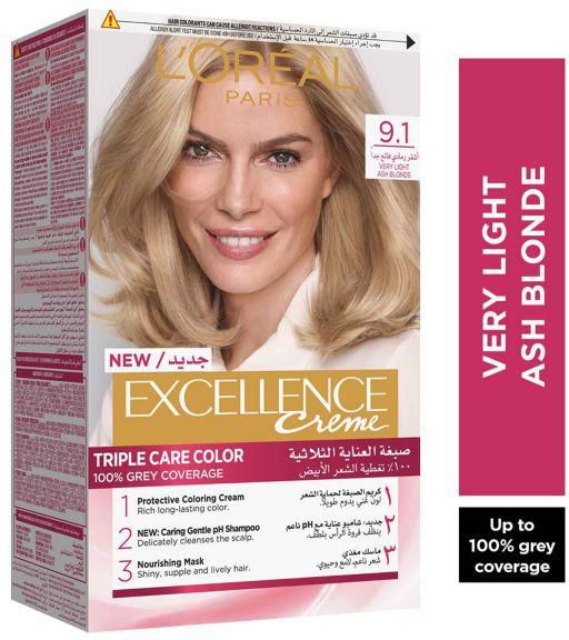 Loreal Excellence Creme Hair Color - 9.1 Very Light Ash Blonde